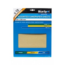 BlueSpot Sandpaper Sheets (10 Piece) Assorted