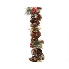 Christmas Wooden Garland With Berries & Snow 150cm