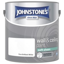 Johnstones Vinyl Emulsion Paint 2.5L Brilliant White (Soft Sheen)