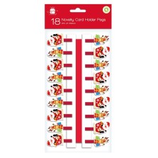 Christmas Novelty Card Holder Pegs (18 Pack)