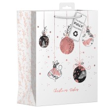 Christmas Rose Baubles Gift Bag (5 x 21.5 x 28.5)