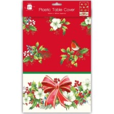 Christmas Traditional Plastic Table Cover (120cm x 180cm)
