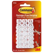 Command General Purpose Decorating Clips (20 Pack) White