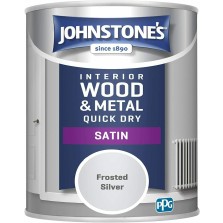 Johnstones Quick Drying Satin Paint 750ml Frosted Silver