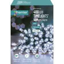 Christmas Battery Operated Timelights (White LED - Green Cable)
