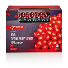 Christmas Pearl Berry Lights (100 LED) Red
