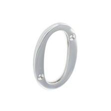 Securit S2960 Chrome Plated Numeral 0 75mm