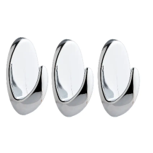 S6472 Securit Removable Oval Hooks Chrome 30mm x 50mm (3 Pack)
