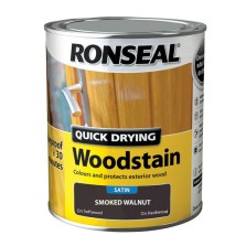 Ronseal Quick Drying Wood Stain 750ml Smoked Walnut Satin