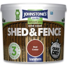 Johnstones One Coat Shed & Fence Paint 5L Red Cedar