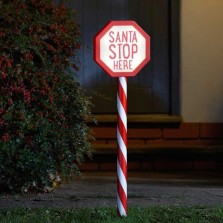 Christmas Santa Stop Here Light Up Sign