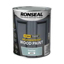 Ronseal 10 Year Weatherproof  Wood Paint Duck Egg Satin 750ml