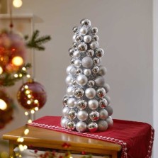 Christmas Bauble Tree Silver 33cm