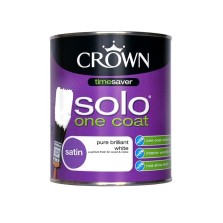 Crown Solo One Coat Satin Pure Brilliant White 750ml