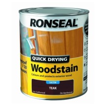 Ronseal Quick Drying Woodstain Satin 750ml Teak