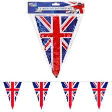 6 Union Jack Triangular Bunting Flags 3m - Queens Platinum Jubilee