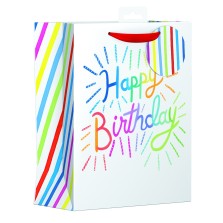 Happy Birthday Bright Coloured Gift Bag 26.5cm